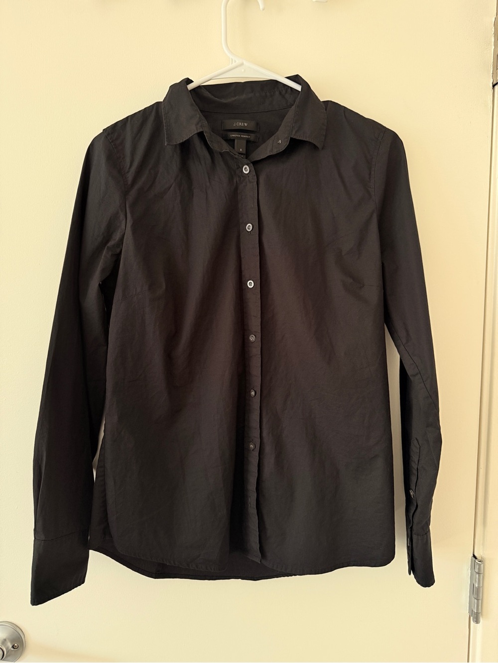J.Crew Stretch Perfect Shirt Black Button Down Long Sleeve Size S